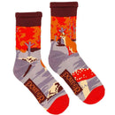Powder Purple Fox Scene Socks