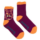 Powder Purple Letter K Ankle Socks