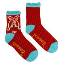 Powder Red Letter A Ankle Socks