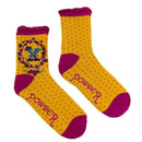 Powder Yellow Letter X Ankle Socks
