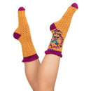 Powder Yellow Letter X Ankle Socks