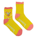 Powder Yellow Letter Y Ankle Socks