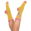 Powder Yellow Letter Y Ankle Socks