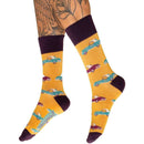 Powder Yellow Vintage Sports Car Socks