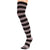 TOETOE Black Striped Over The Knee Toe Socks 