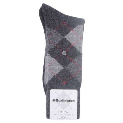 Burlington Grey Preston Argyle Socks 