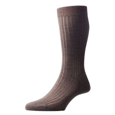 Pantherella Green Laburnum Rib Merino Wool Socks 