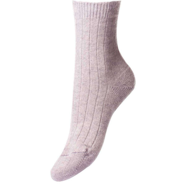 Pantherella Grey Tabitha Rib Cashmere Socks 