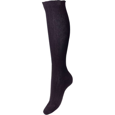 Pantherella Black Tabitha Rib Over the Calf Cashmere Socks 