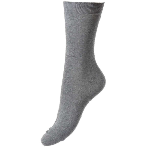 Pantherella Grey Poppy Flat Knit Cotton Lisle Socks 