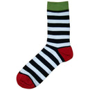 Bassin and Brown Black Hooded Striped Contrasting Heel and Toe Socks 