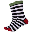 Bassin and Brown Black Hooded Striped Contrasting Heel and Toe Socks 
