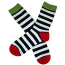 Bassin and Brown Black Hooded Striped Contrasting Heel and Toe Socks 