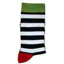 Bassin and Brown Black Hooded Striped Contrasting Heel and Toe Socks 