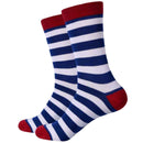 Bassin and Brown Navy Hooded Striped Contrasting Heel and Toe Socks 