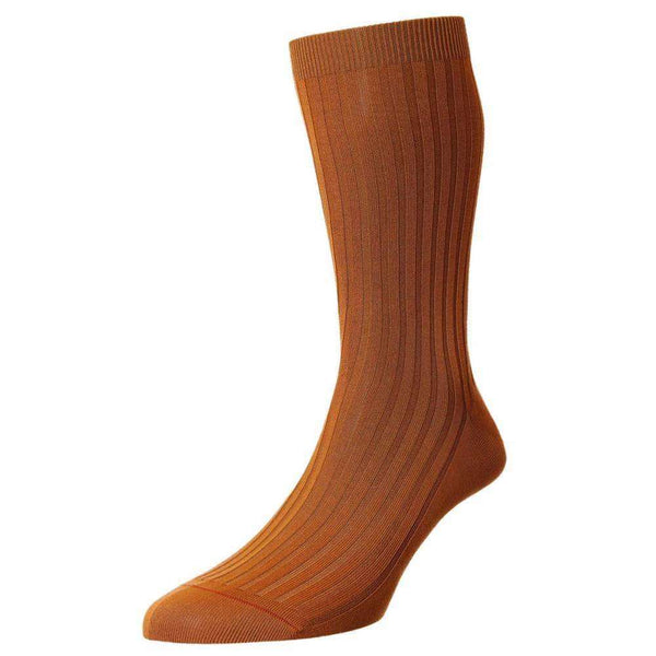Pantherella Orange Danvers Cotton Lisle Socks 