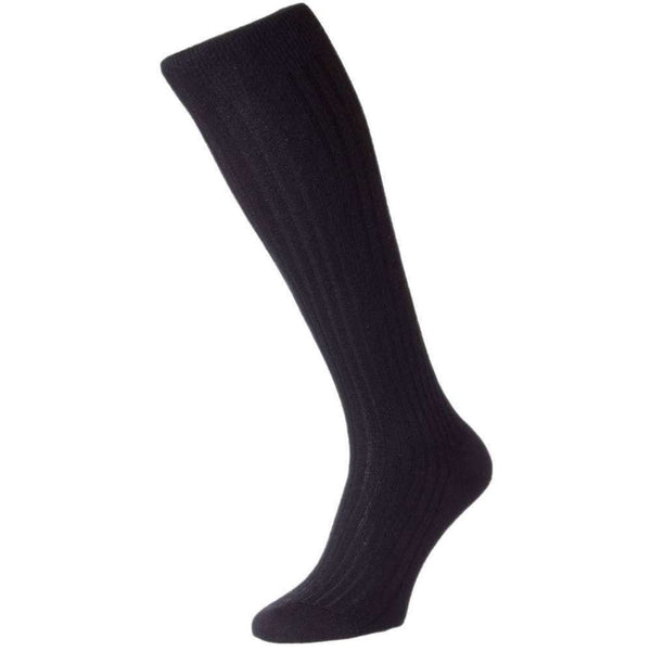 Pantherella Grey Knightsbridge Over the Calf Cashmere Socks 