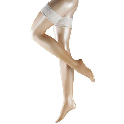 Falke Tan Lunelle 8 Denier Ultra-Transparent Shimmer Stay Up Stockings 