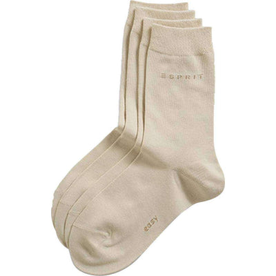 Esprit Cream Basic Easy 2 Pack Mid-Calf Socks 