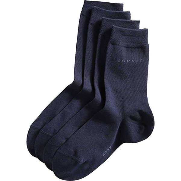 Esprit Navy Basic Easy 2 Pack Mid-Calf Socks 