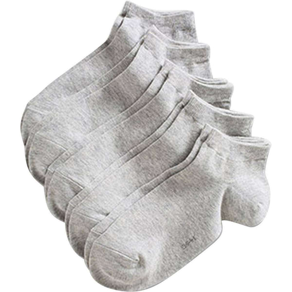 Esprit Grey Solid Block Colour Sneaker 5 Pack Socks 