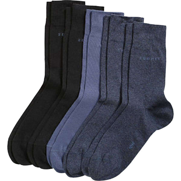 Esprit Navy Solid Mix Basic Economy 5 Pack Socks 
