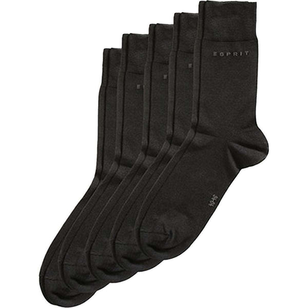 Esprit Black Basic Fine Knit 5 Pack Socks 