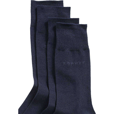 Esprit Navy Basic Soft Cuff 2 Pack Socks 