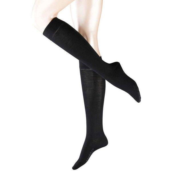 Falke Black Softmerino Knee High Socks 