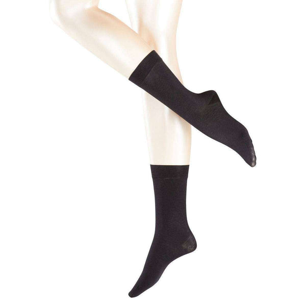 Falke Black Sensual Cashmere Midcalf Socks 