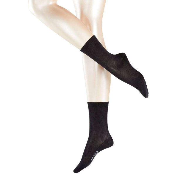 Falke Black Sensual Silk Midcalf Socks 