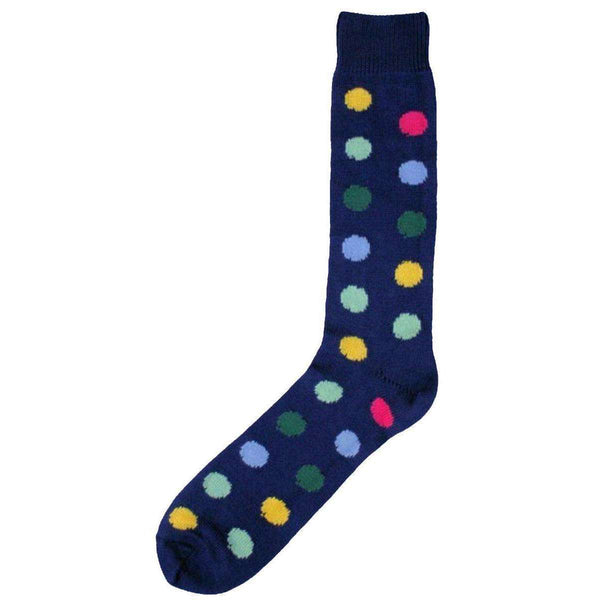 Bassin and Brown Navy Spotted Midcalf Socks 