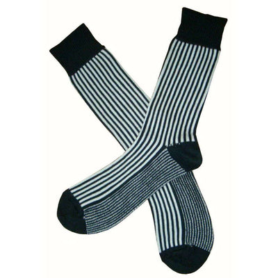 Bassin and Brown Black Vertical Stripe Midcalf Socks 