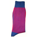 Bassin and Brown Navy Vertical Stripe Midcalf Socks 