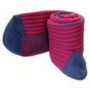 Bassin and Brown Navy Vertical Stripe Midcalf Socks 