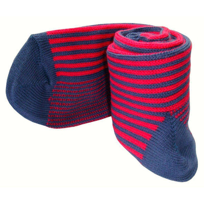 Bassin and Brown Navy Vertical Stripe Midcalf Socks 