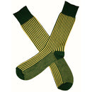Bassin and Brown Green Vertical Stripe Midcalf Socks 