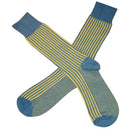 Bassin and Brown Grey Vertical Stripe Midcalf Socks 