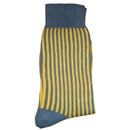 Bassin and Brown Grey Vertical Stripe Midcalf Socks 