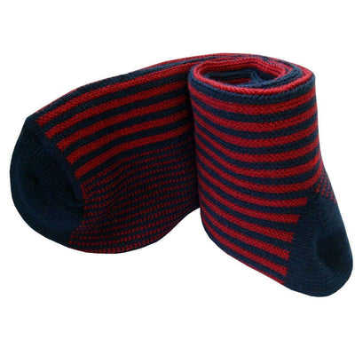 Bassin and Brown Navy Vertical Stripe Midcalf Socks 