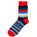 Bassin and Brown Red Medium and Thin Stripe Midcalf Socks 