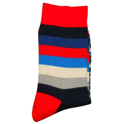 Bassin and Brown Red Medium and Thin Stripe Midcalf Socks 