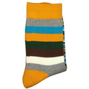 Bassin and Brown Gold Medium and Thin Stripe Midcalf Socks 