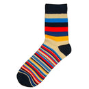 Bassin and Brown Navy Medium and Thin Stripe Midcalf Socks 