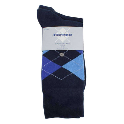 Burlington Blue Everyday Mix 2 Pack Argyle Socks 