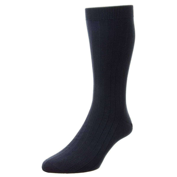 Pantherella Navy Pembrey Sea Island Cotton Socks 