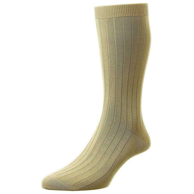 Pantherella Khaki Pembrey Sea Island Cotton Socks 