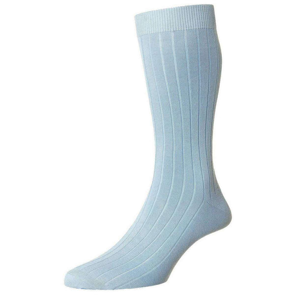 Pantherella Blue Pembrey Sea Island Cotton Socks 