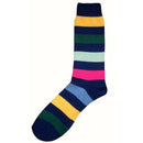 Bassin and Brown Navy Multi Stripe Socks 