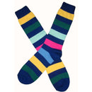Bassin and Brown Navy Multi Stripe Socks 